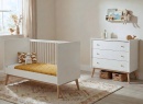 Commode 3 tiroirs ADELE - Blanc/Chêne - 3