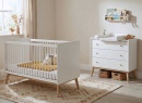 Commode 3 tiroirs ADELE - Blanc/Chêne - 2