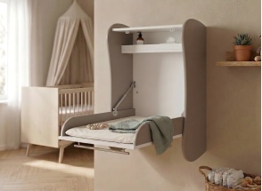 Wand-Wickeltisch LILA - Leinen