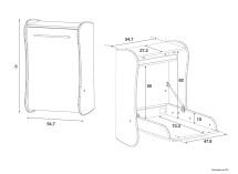 Table à langer murale LILA Nateo Concept - dimensions