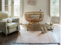 Tapis rectangulaire lavable en coton BLOOM - Rose 1