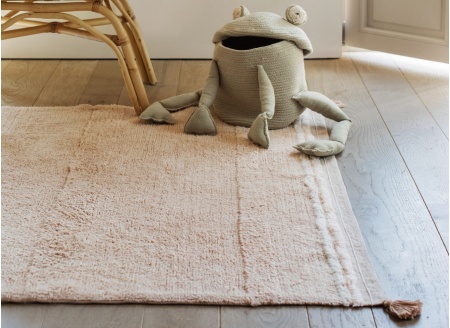 Alfombra rectangular lavable de algodón BLOOM - Rosa