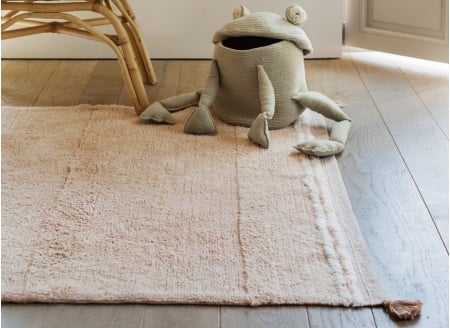 Tapis rectangulaire lavable en coton BLOOM - Rose 2