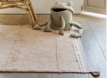 Tapis rectangulaire lavable en coton BLOOM - Rose 2