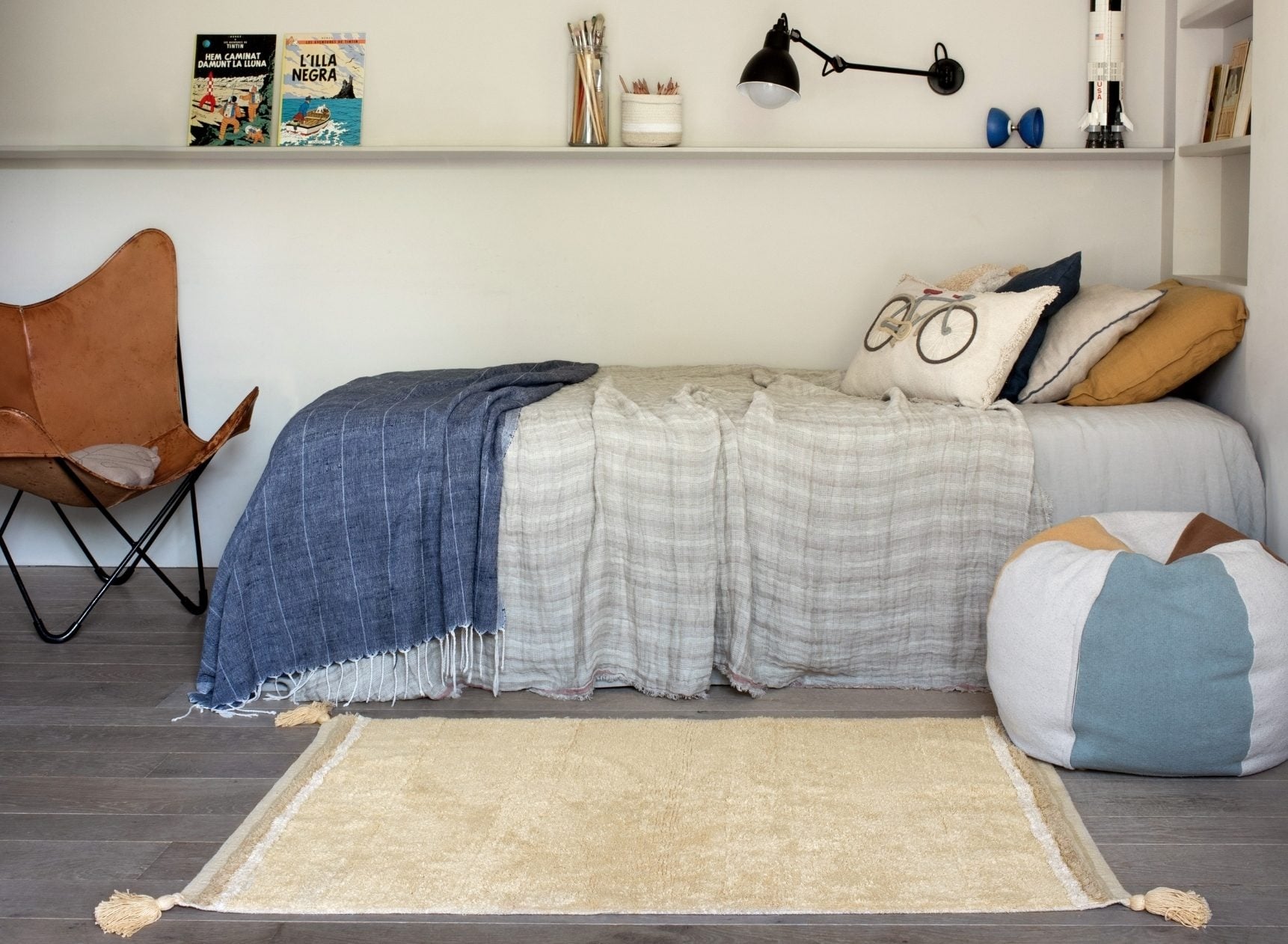 Tapis rectangulaire lavable en coton BLOOM - Golden 1