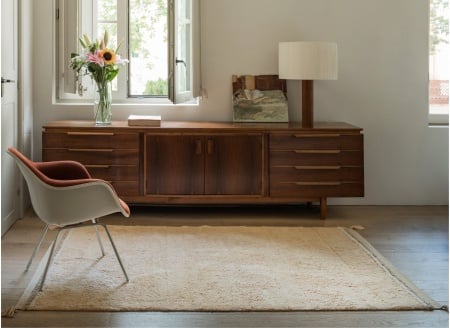 Alfombra rectangular lavable de algodón BLOOM - Dorada