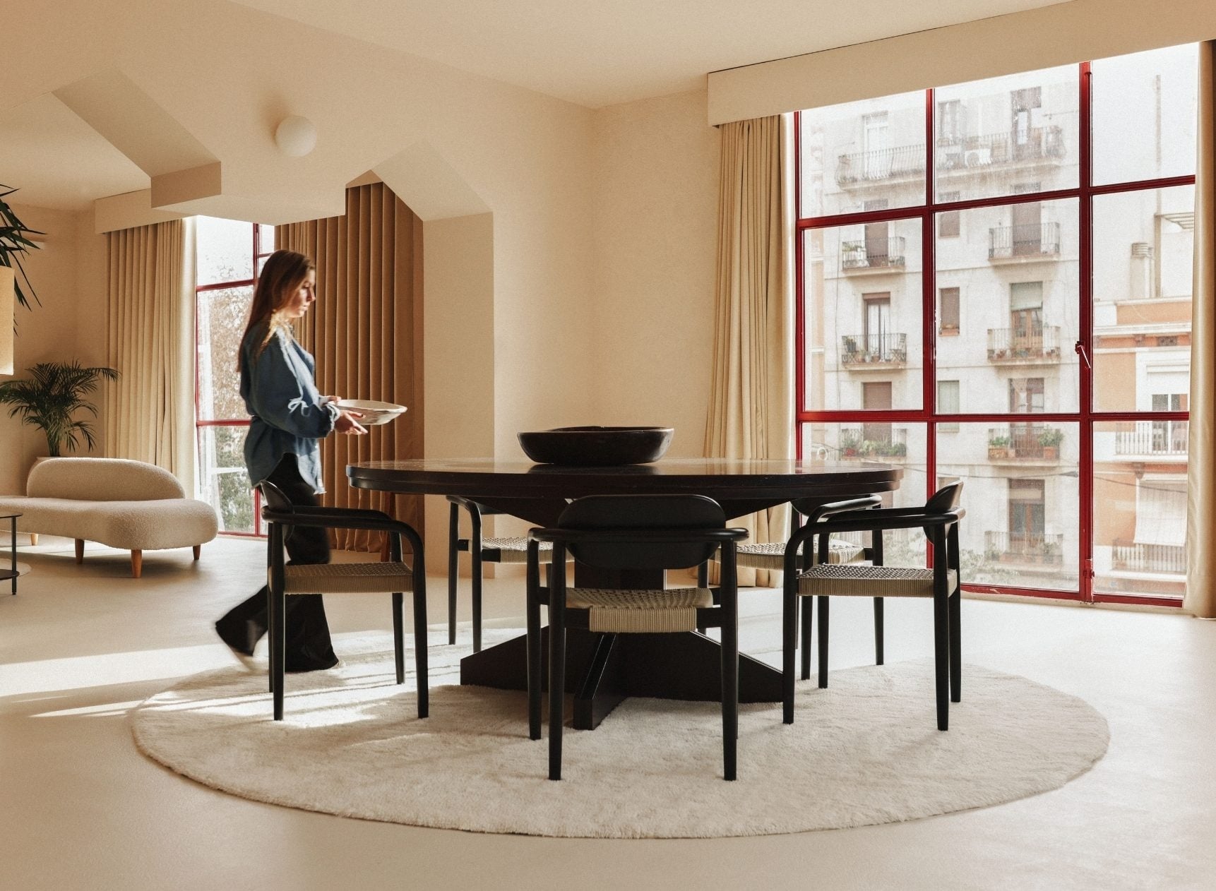 Tapis rond en laine ROUND - 1