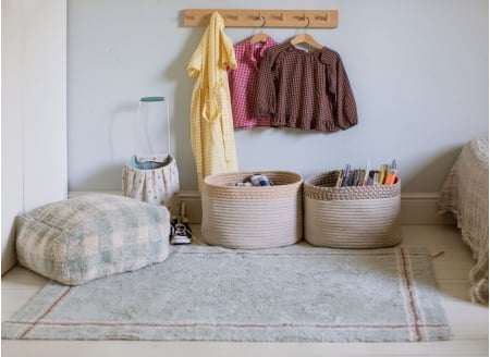 Tapis rectangulaire lavable en coton CLOTH - Bleu 1