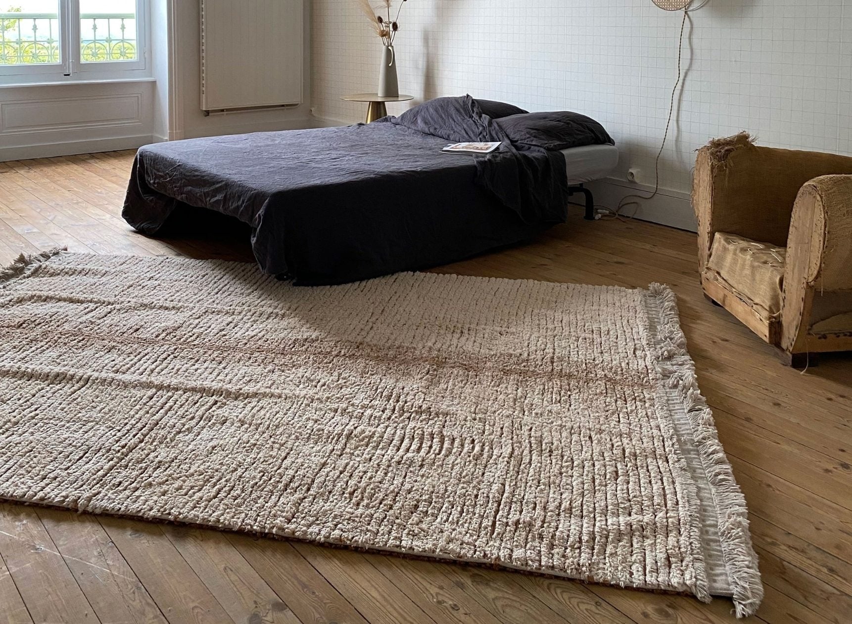 Tapis réversible en coton DUETTO - Écru 1
