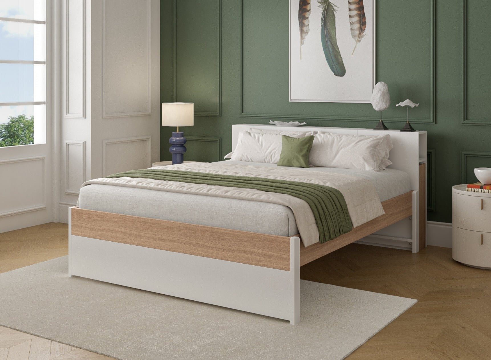 Lit en cuir de luxe léger haut de gamme pour chambre à coucher cadre de lit doub