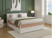 Lit 2 places 160x200 PRADO – Blanc/Chêne - 2