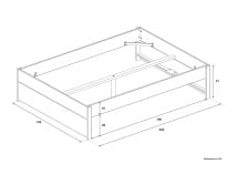 Lit 2 places 140x200 PRADO – Blanc/Chêne - 6