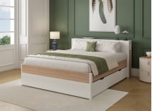 Lit 2 places 140x200 PRADO – Blanc/Chêne - 2