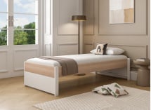Lit enfant 90x200 PRADO – Blanc/Chêne - 1