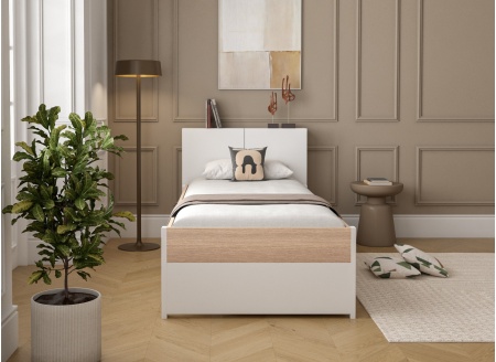 Letto per bambini 90x200 PRADO – Bianco/Rovere