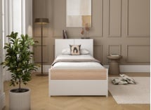 Lit enfant 90x200 PRADO – Blanc/Chêne - 3