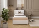 Lit enfant 90x200 PRADO – Blanc/Chêne - 3
