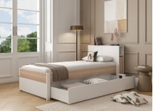 Lit enfant 90x200 PRADO – Blanc/Chêne - 5