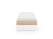 Lit gigogne 90x200 PRADO - Blanc/Chêne - 6