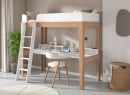 Lit mezzanine avec bureau 90x200 hêtre massif SENSON - 1