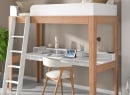 Lit mezzanine avec bureau 90x200 hêtre massif SENSON - 3