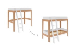 Bunk bed evolution kit SENSON - White/Beech