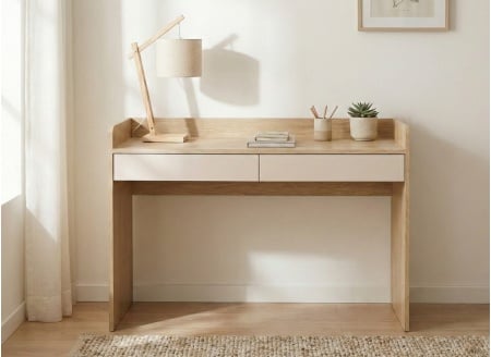 Bureau avec 2 tiroirs LILO  Chêne/Sable - 1