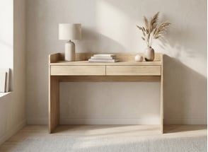 Bureau avec 2 tiroirs LILO -  Chêne