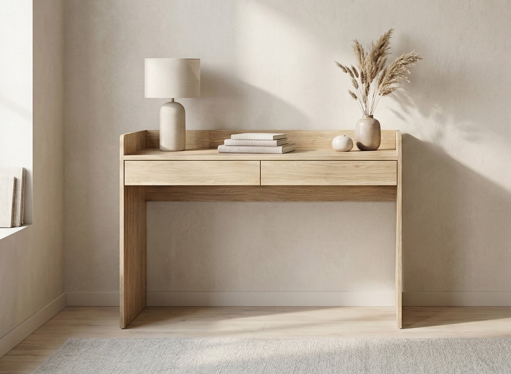 Scrivania con 2 cassetti LILO - Rovere