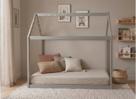 Lit cabane 90x140 évolutif ELLY  Gris - 2