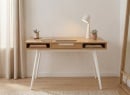 Bureau en bois VINTAGE - Blanc/Chêne 2