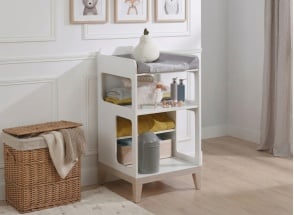 Fasciatoio per bambini VOLT - Bianco/Faggio
