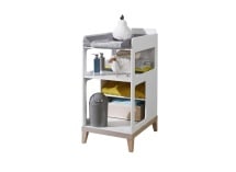 Table à langer bébé VOLT – Blanc/Hêtre 2