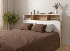 Testata letto 140 con rialzo PRADO - Bianco/Rovere