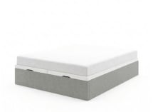 Lit coffre 140x200 en tissu grainé ALOE - Gris clair - 6