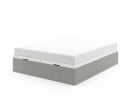 Lit coffre 140x200 en tissu grainé ALOE - Gris clair - 6