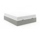 Lit coffre 160x200 en tissu grainé ALOE - Gris clair - 6