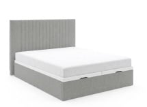 Lit coffre 160x200 avec tête de lit ALOE - Gris clair - 4