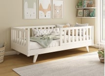 Lit enfant avec barrière amovible en pin massif UGO - 1