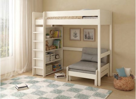 Lit mezzanine avec fauteuil et bibliothèque ARTHUS - 1