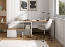 Lit enfant avec bureau EMMA + matelas - 2