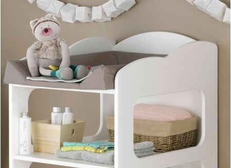 Table à langer bébé CAMERON - Blanc - 2