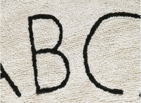 Waschbarer runder ABC-Teppich aus Baumwolle