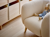 Fauteuil enfant tissu bouclette CADE - Blanc 2