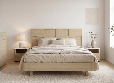 Lit double 140x190 avec tête de lit LUMA - 1