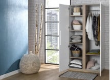 Armoire 2 portes PRADO – Blanc/Chêne Nateo Concept - 2