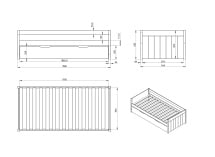 Lit gigogne banquette 90x190 TYKO - Dimensions