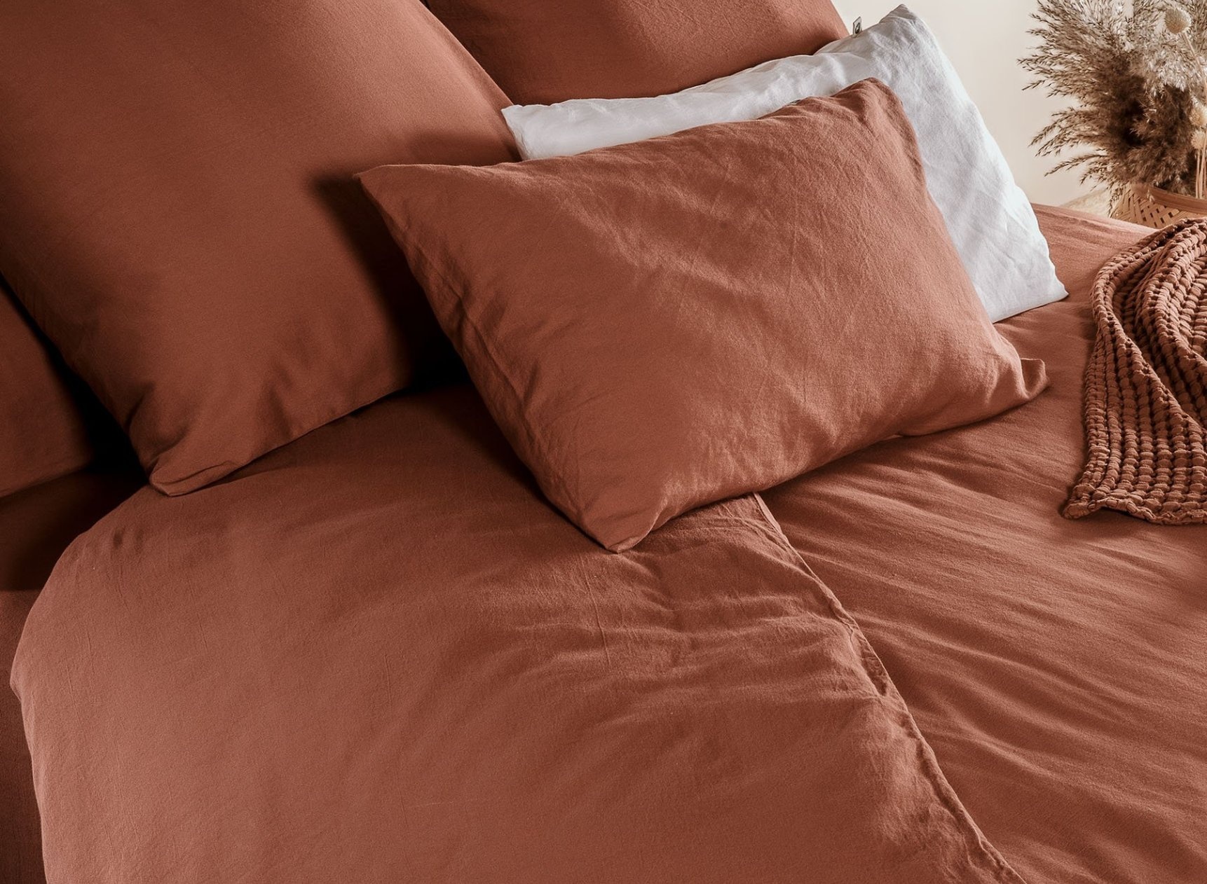 Housse de couette 220x240 Coton Bio - Terracotta 1