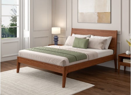 Lit en bois massif 140x200 GABRIEL - Noyer 1