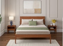Lit en bois massif 140x200 GABRIEL - Noyer 2